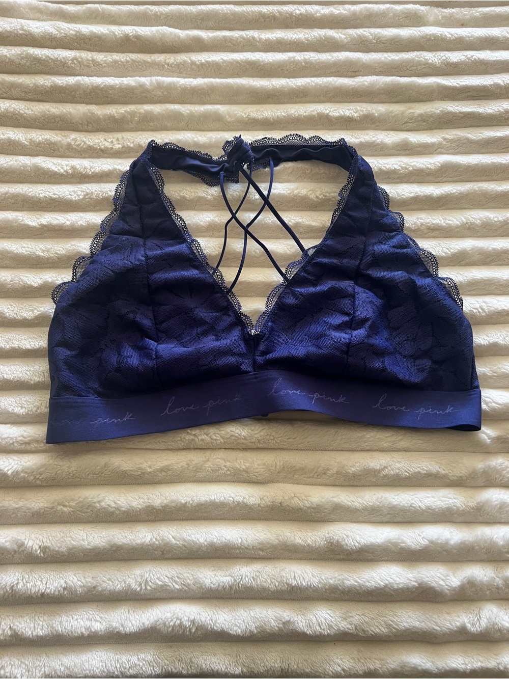 PINK Victoria's Secret Lace Bralette - blue